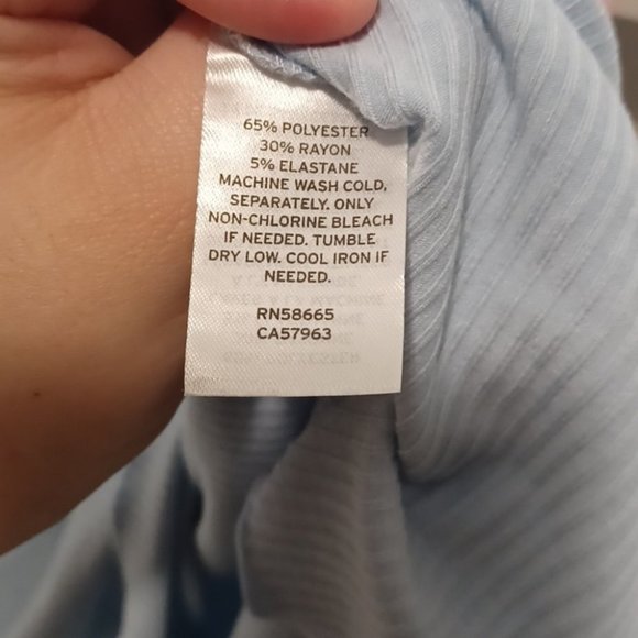 BP. Blue Tie Front Lettuce Edge  Rib Dress - Picture 7 of 8